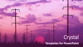  Presentation with energy - Beautiful presentation featuring electric transformers designs - energy towers backdrop and a  colored foreground