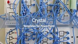  Presentation with electric transmission - Audience pleasing PPT theme consisting of electric transmission - wire entanglement backdrop and a  colored foreground