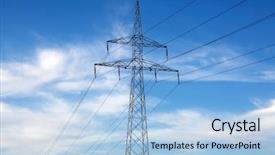  Presentation with utility power lines - Amazing theme having electric utility - electricity pylon and power lines backdrop and a light blue colored foreground