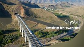  Presentation with electric train - Audience pleasing theme consisting of electric vehicle - view of a high-speed train backdrop and a gray colored foreground