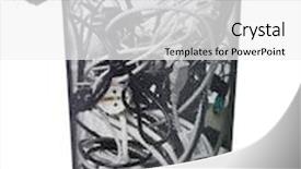  Presentation with electric wires - Slide set featuring electric wires in a wastebasket isolated on white background background and a white colored foreground