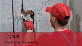  Presentation with outlet - Colorful PPT theme enhanced with electrical - elecrician work installing wall electric backdrop and a red colored foreground