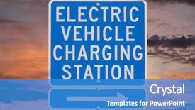  Presentation with electric vehicle - Amazing presentation design having musical doubles - running african american man large backdrop and a sky blue colored foreground