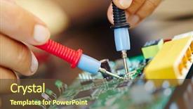  Presentation with electrical - Theme enhanced with electrical - electronic laboratory background and a tawny brown colored foreground