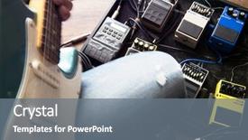  Presentation with electric guitar - Slides featuring electrical - guitar player or guitarist background and a gray colored foreground