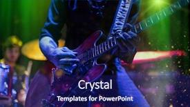  Presentation with electric guitar - Amazing slide deck having electrical - guitarist playing on electric guitar backdrop and a navy blue colored foreground