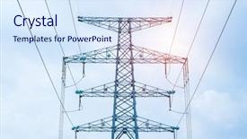  Presentation with electric transmission - Amazing PPT layouts having electrical - high voltage electric transmission tower backdrop and a sky blue colored foreground