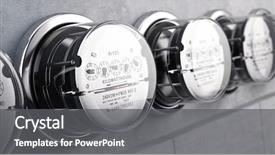  Presentation with kilowatt - Slides having electrical - kilowatt hour electric meters power background and a gray colored foreground