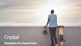  Presentation with electric vehicle - Presentation theme having electrical - modern commute on electric skateboard background and a gray colored foreground