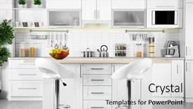  Presentation with kitchen - Beautiful slides featuring electrical - modern kitchen interior with wooden backdrop and a light gray colored foreground