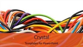  Presentation with electrical - Presentation consisting of electrical - multicolored computer cable isolated background and a red colored foreground