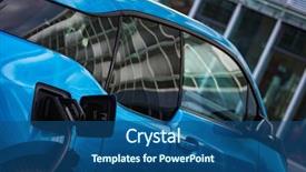  Presentation with power supply - Colorful slide deck enhanced with electrical - power supply for electric car backdrop and a ocean colored foreground