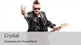  Presentation with electric guitar - Presentation with electrical - punker with an electric guitar background and a light gray colored foreground