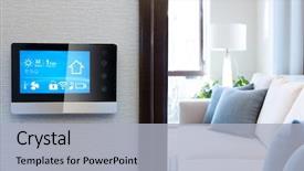  Presentation with smart home - Presentation theme consisting of electrical - smart screen with smart home background and a light gray colored foreground