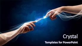  Presentation with electric current - Presentation having electrical - two male arms reaching background and a navy blue colored foreground