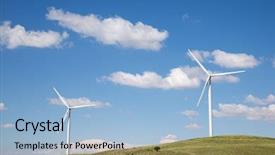  Presentation with electric distribution substation power - Audience pleasing PPT layouts consisting of electrical - windmills for electric power production backdrop and a light blue colored foreground