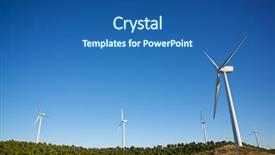  Presentation with windmills - Colorful presentation design enhanced with electrical - windmills for electric power production backdrop and a ocean colored foreground