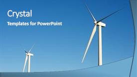  Presentation with windmills - PPT theme having electrical - windmills for electric power production background and a teal colored foreground