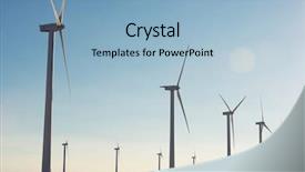  Presentation with electric power distribution systems - Colorful PPT layouts enhanced with electrical - windmills for electric power production backdrop and a light blue colored foreground