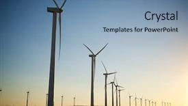  Presentation with windmills - Slides having electrical - windmills for electric power production background and a teal colored foreground