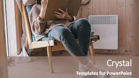  Presentation with log cabin - Slides having electrical - young girl in sweater reading background and a gray colored foreground