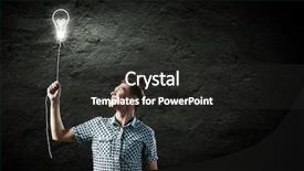  Presentation with electrical brain - PPT theme consisting of young man and electrical bulb background and a dark gray colored foreground