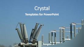  Presentation with electrical - Presentation theme having electrical bus at electrical switchyard background and a teal colored foreground