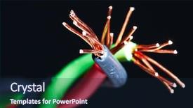  Presentation with electrical cable - PPT theme with electrical cable electricity and power background and a navy blue colored foreground