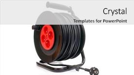  Presentation with electrical cable - Beautiful presentation theme featuring electrical cable extension reel isolated backdrop and a white colored foreground