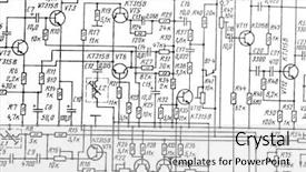  Presentation with electronics circuit - PPT layouts enhanced with electrical circuit - electronics schematic background and a light gray colored foreground