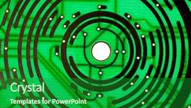  Presentation with green technology - Beautiful presentation featuring electrical circuit - electronics technology background in green backdrop and a forest green colored foreground
