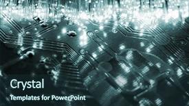  Presentation with fiber optics - Audience pleasing PPT theme consisting of electrical circuit - fiber optics background with lots backdrop and a tawny brown colored foreground