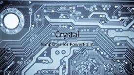  Presentation with circuit - PPT theme enhanced with electrical circuit - microcircuit macro shot background and a light blue colored foreground