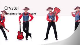  Presentation with guitar - Amazing PPT theme having electrical collage - guitar player isolated backdrop and a lemonade colored foreground