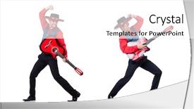  Presentation with guitar - Presentation design with electrical collage - guitar player isolated background and a white colored foreground