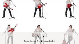  Presentation with man in suit guitar - PPT theme having electrical collage - young man playing guitar background and a white colored foreground
