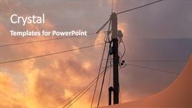 Presentation with electric pole - Slide deck consisting of electrical concrete pole background - electric lines against colorful sunset background and a coral colored foreground