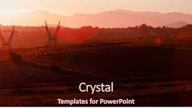  Presentation with electricity - Cool new PPT layouts with electrical conductivity - evening electricity pylon silhouette backdrop and a wine colored foreground
