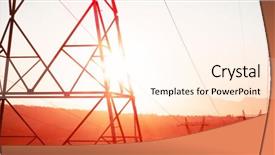  Presentation with flow of electricity - Slide deck enhanced with electrical conductivity - evening electricity pylon silhouette background and a cream colored foreground
