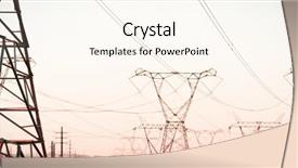  Presentation with electricity and magnetism - Audience pleasing PPT theme consisting of electrical conductivity - evening electricity pylon silhouette backdrop and a cream colored foreground