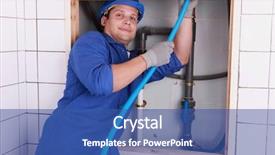  Presentation with obesity cartoon feet on bathroom - Slides enhanced with electrical conduits wirings - electrician wiring a bathroom background and a ocean colored foreground