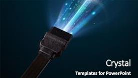  Presentation with electric cable - Beautiful slide set featuring electrical connection - glowing electric cable close-up backdrop and a black colored foreground