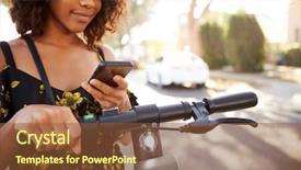  Presentation with millennial - Colorful PPT theme enhanced with electrical connection - millennial black woman standing backdrop and a tawny brown colored foreground