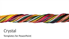  Presentation with wire ropes - Beautiful presentation featuring electrical connection - variegated wire isolated on white backdrop and a white colored foreground