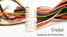  Presentation with wires - Audience pleasing theme consisting of electrical construction - colorful computer wires backdrop and a white colored foreground