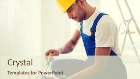  Presentation with building electrical - PPT theme with electrical contractor - building renovation technology electricity background and a cream colored foreground