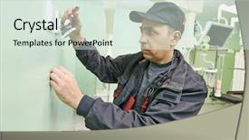  Presentation with surgery room - Audience pleasing presentation theme consisting of electrical contractor - carpenter joiner electrician with examining backdrop and a soft green colored foreground