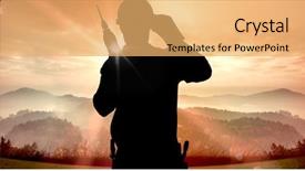  Presentation with drilling machine - Cool new theme with electrical contractor - confident handyman holding drill machine backdrop and a yellow colored foreground