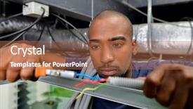  Presentation with job - Beautiful PPT layouts featuring electrical contractor - electrician likes his job backdrop and a red colored foreground