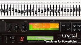  Presentation with control panel - Presentation having electrical control panel - detail of music mixing console background and a wine colored foreground